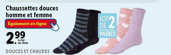 chaussettes douces homme et femme