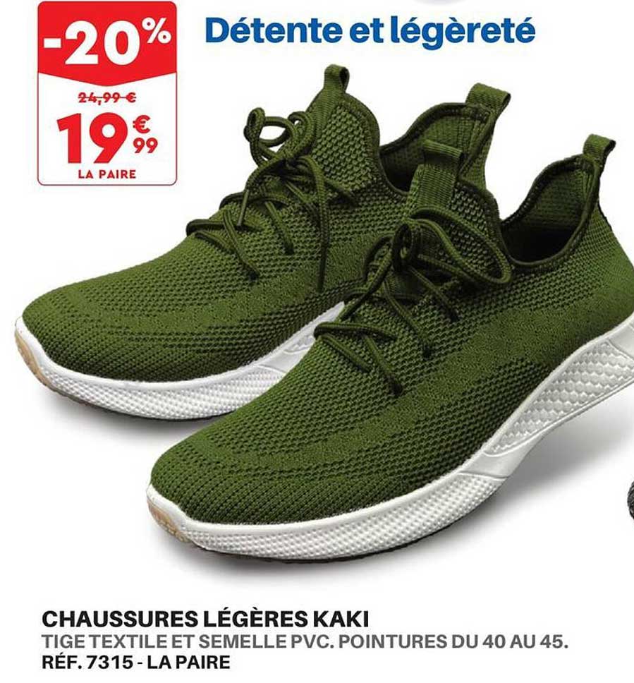 chaussures legeres kaki