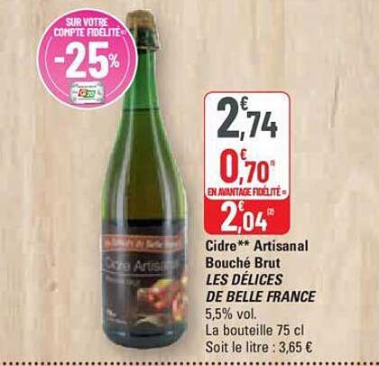 Cidre Artisanal Bouché Brut Les Délices De Belle France