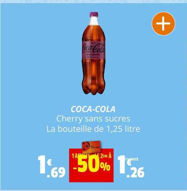 coca-cola cherry sans sucres la bouteille
