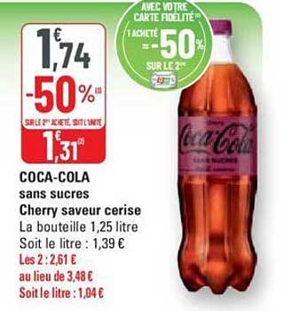 coca-cola sans sucres cherry saveur cerise