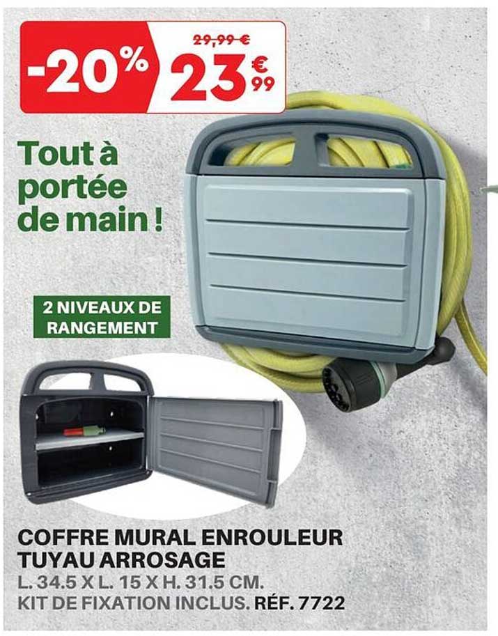 Coffre Mural Enrouleur Tuyau Arrosage