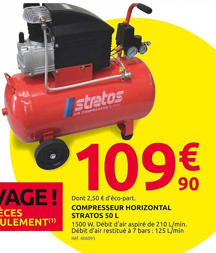 compresseur horizontal stratos 50 l