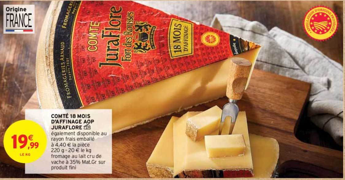 comté 18 mois d'affinage aop juraflore