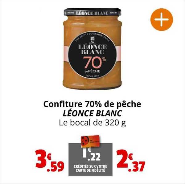 Confiture 70% De Pêche Léonce Blanc