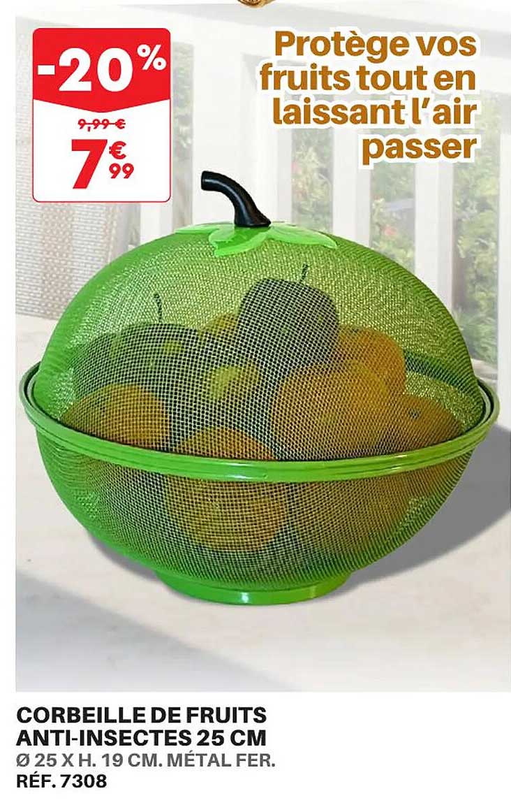 corbeille de fruits anti-insectes 25 cm