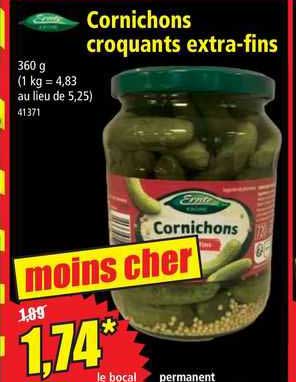 cornichons croquants extra-fins ernt