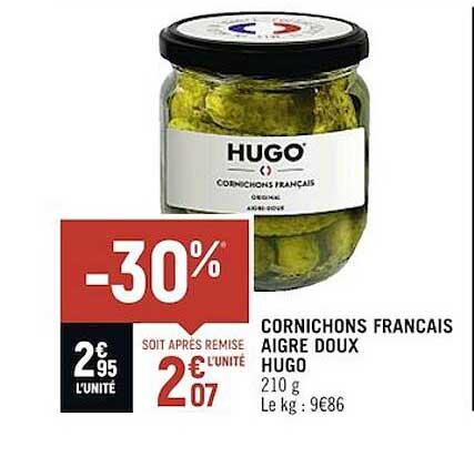 cornichons français aigre doux hugo