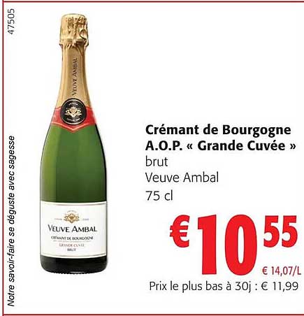 crémant de bourgogne a.o.p. «grande cuvée» brut veuve ambal