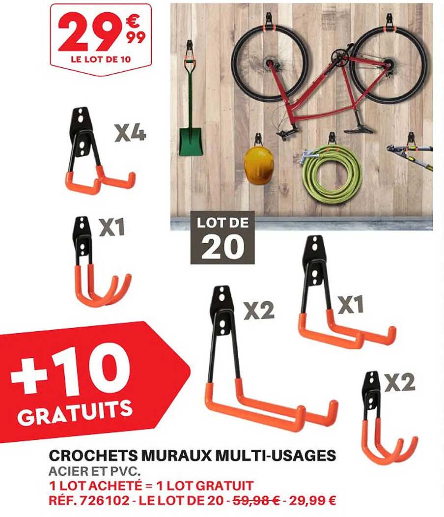 crochets muraux multi-usages