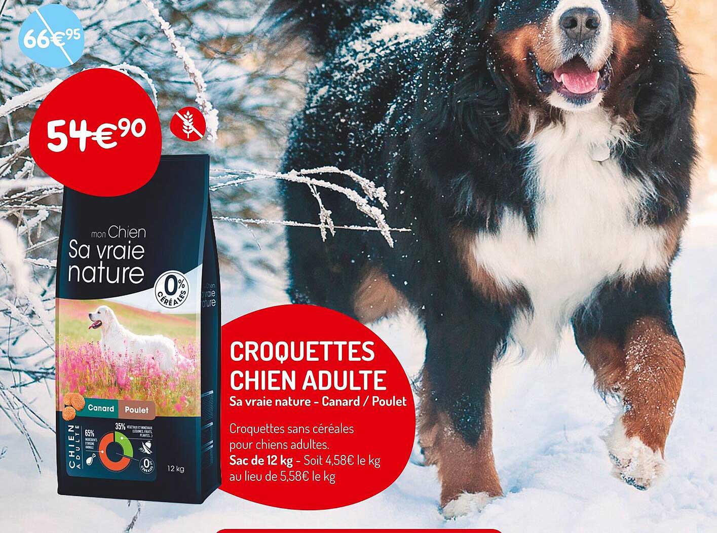 croquettes chien adulte sa vraie nature-canard/poulet