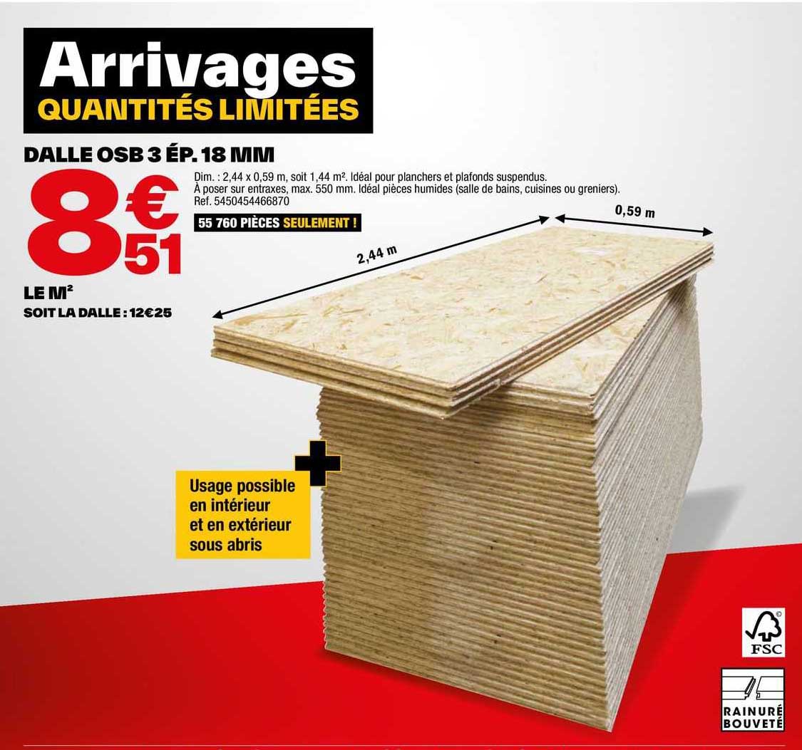 dalle osb 3 ép. 18 mm