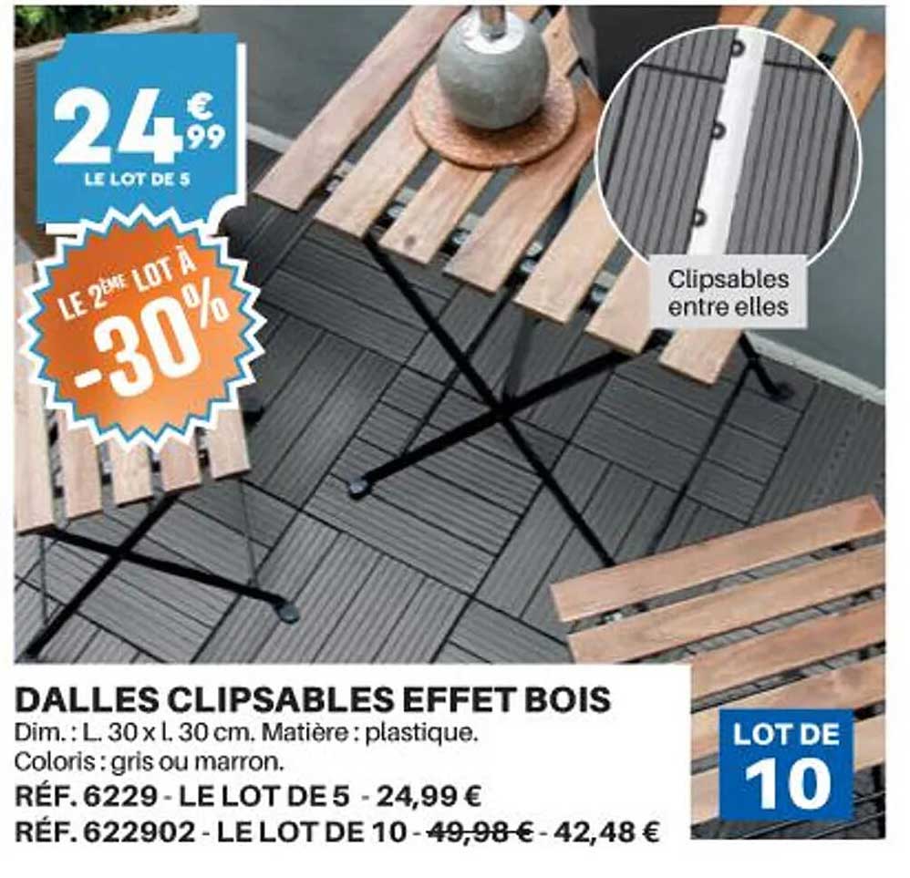 dalles clipsables effet bois
