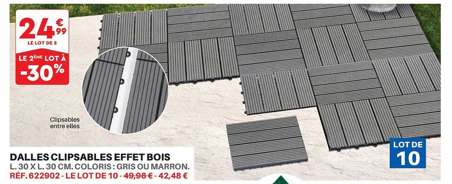 dalles clipsables effet bois