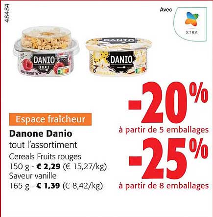 Danone Danio Cereals Fruits Rouges, Saveur Vanille