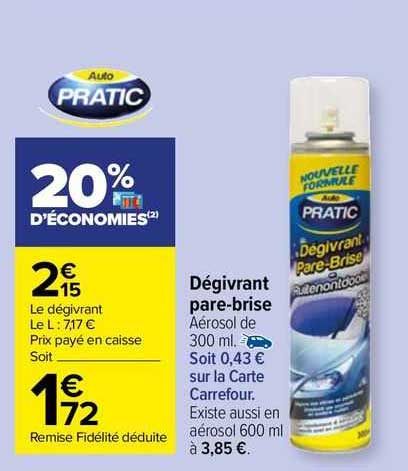 dégivrant pare-brise auto pratic