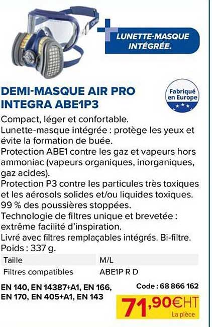 demi-masque air pro integra abe1p3