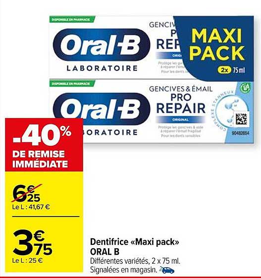 dentifrice «maxi pack» oral b