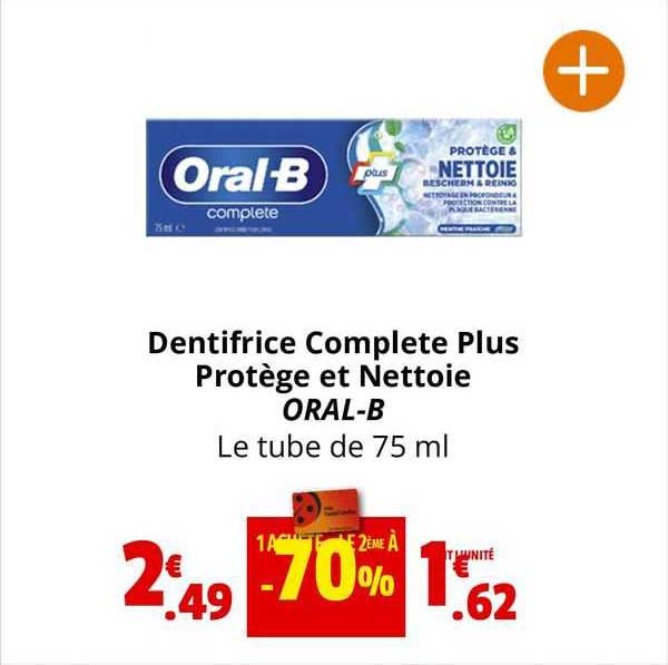 dentrifrice complete plus protege et nettoie oral-b