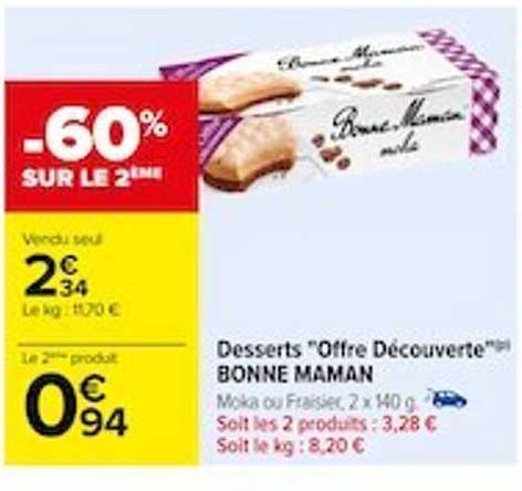 desserts "offre découverte" bonne maman