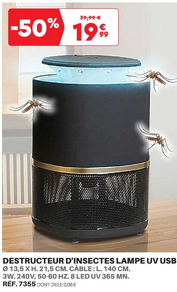 destructeur d'insectes lampe uv usb
