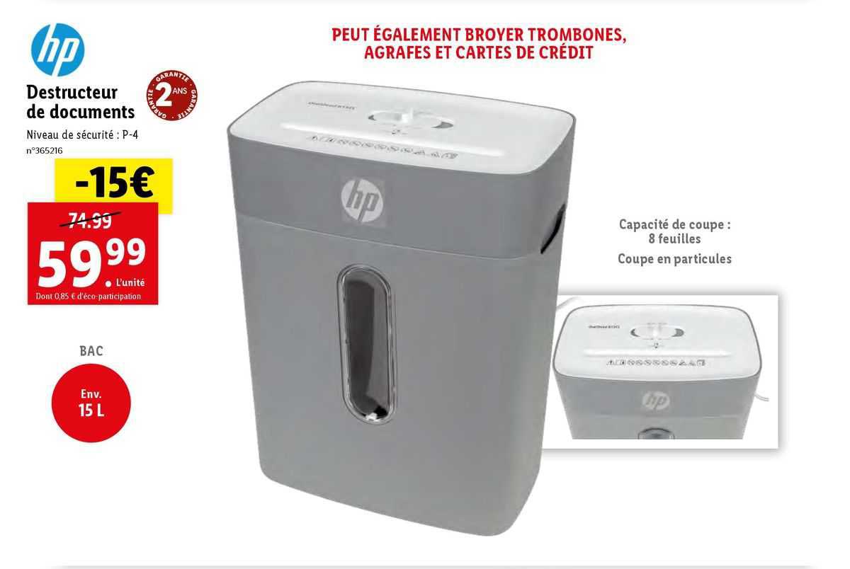 destructeur de documents hp