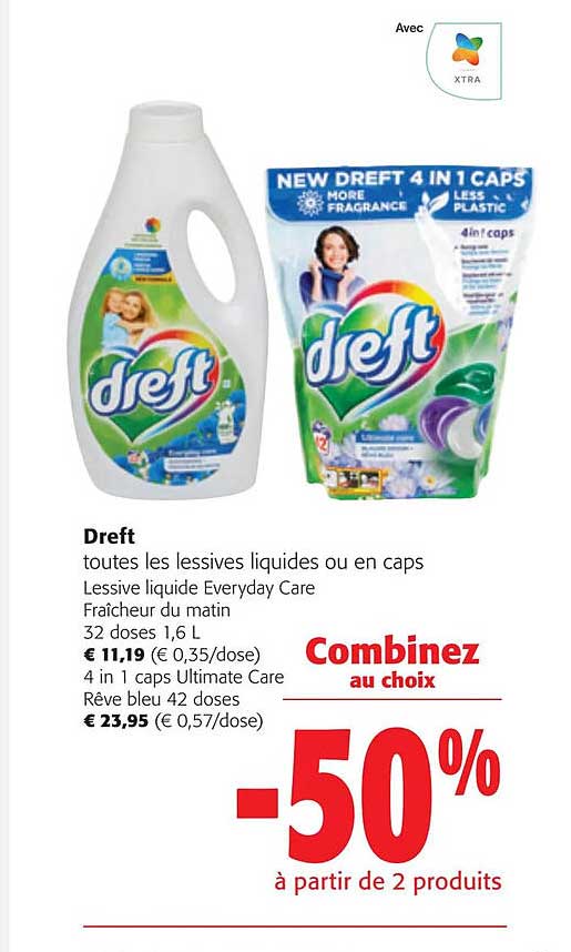 dreft toutes les lessives liquides ou en cap