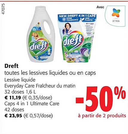 drest toutes les lessives liquides ou en caps