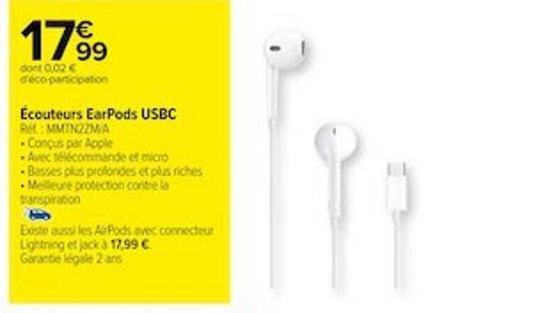 écouteurs earpods usbc