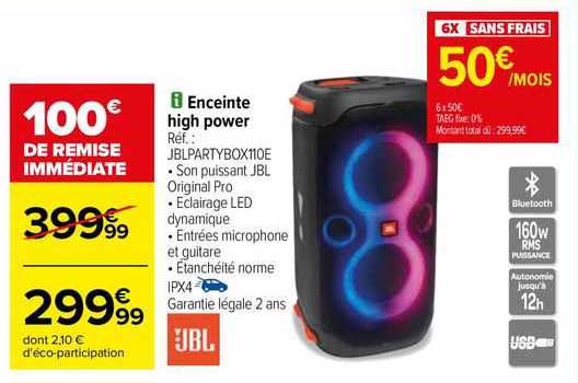 enceinte high power jbl