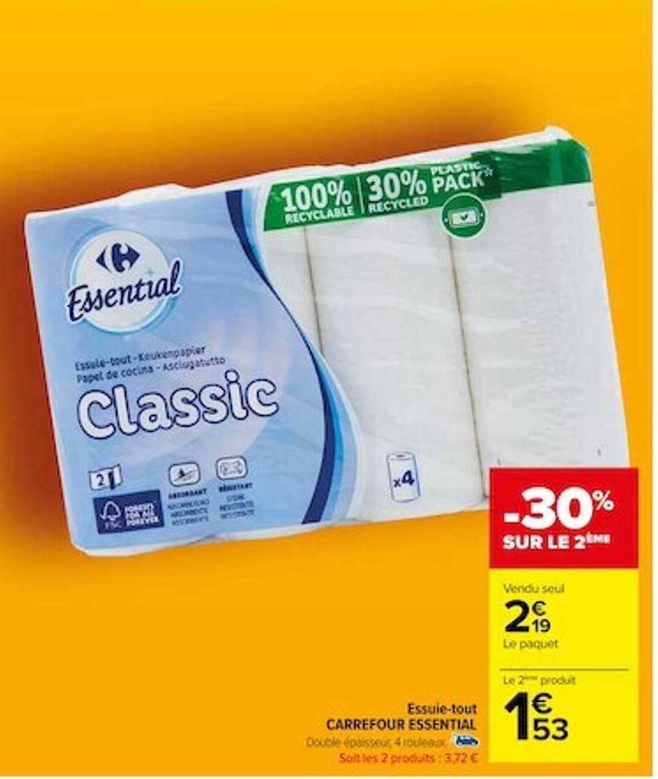 essuie-tout carrefour essential