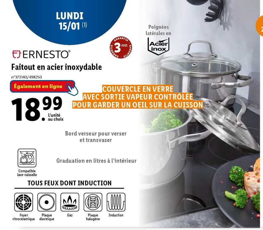 faitout en acier inoxydable ernesto