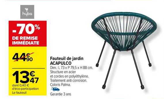 fauteuil de jardin acapulco