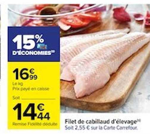 filet de cabillaud d'élevage