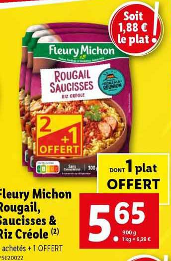 Fleury Michon Rougail, Saucisses & Riz Créole