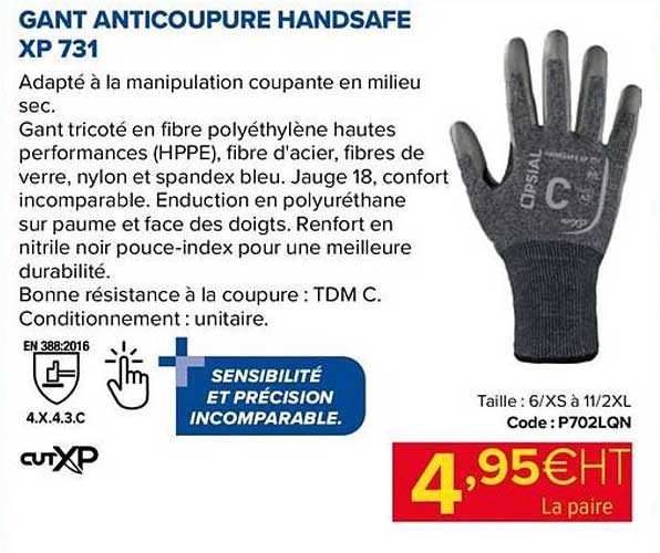 gant anticoupure handsafe xp 731