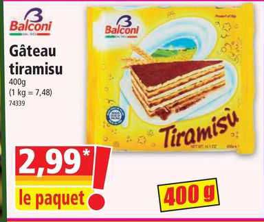 Gâteau Tiramisu Balconi