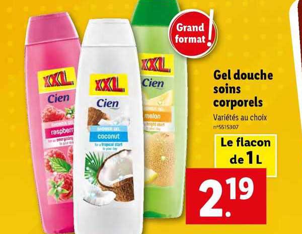 gel douche soins corporels cien