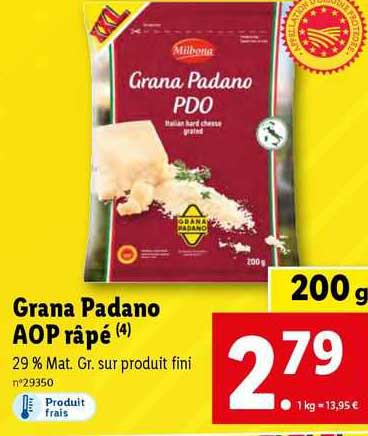 Grana Padano Aop Râpé Milbona