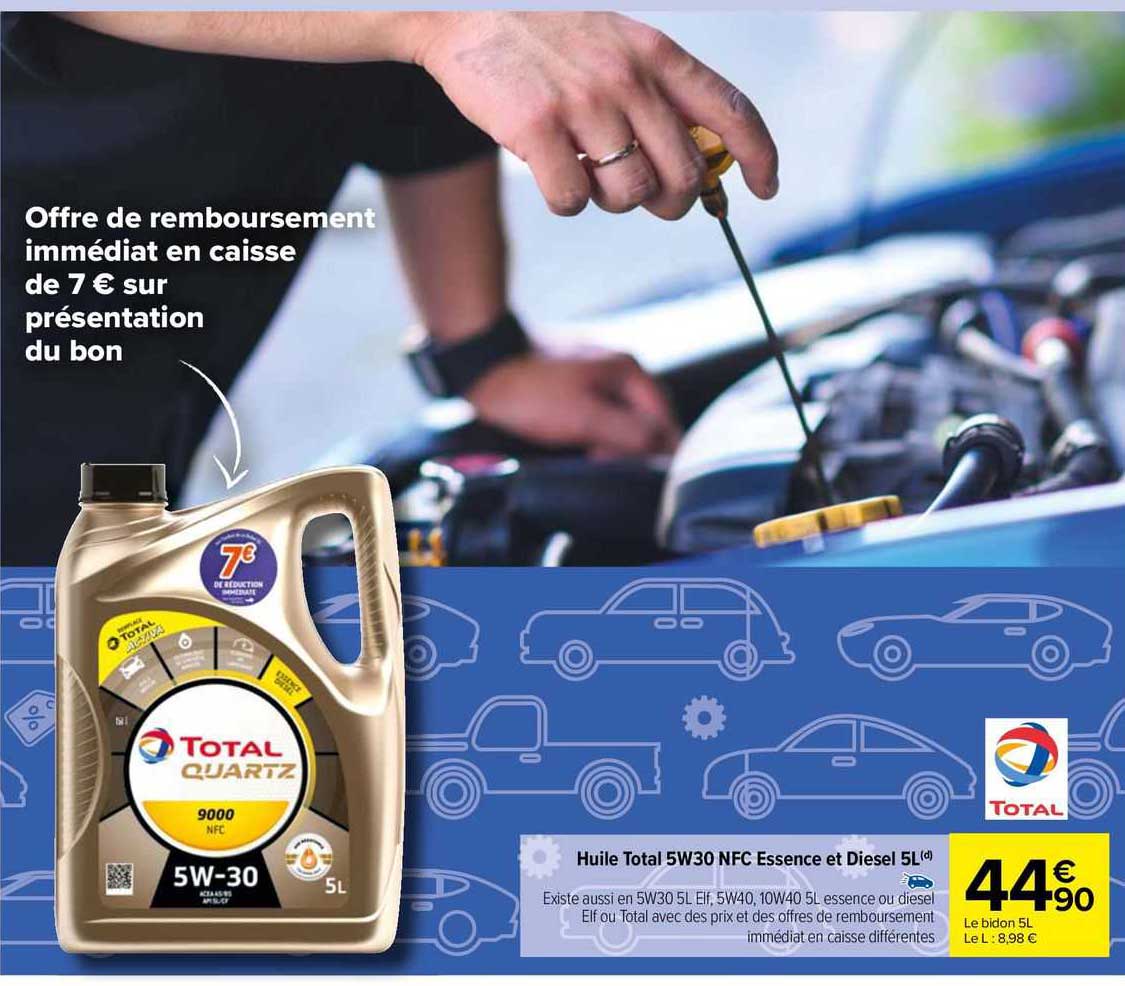 huile total 5w30 nfc essence et diesel 5l