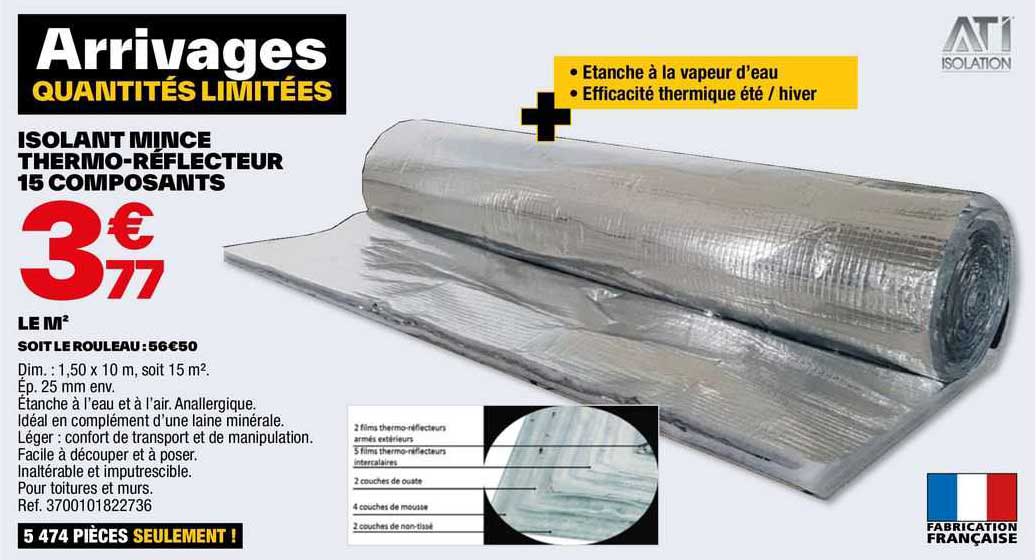isolant mince thermo-réflecteur 15 composants ati isolation