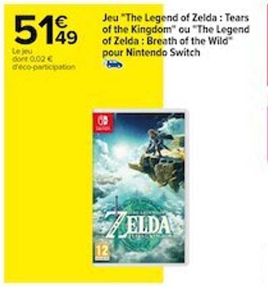 jeu "the legend of zelda : tears of the kingdom" ou "the legend of zelda : breath of the wild" pour nintendo switch