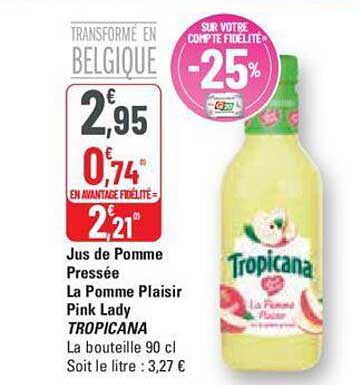 jus de pomme pressée la pomme plaisir pink lady tropicana
