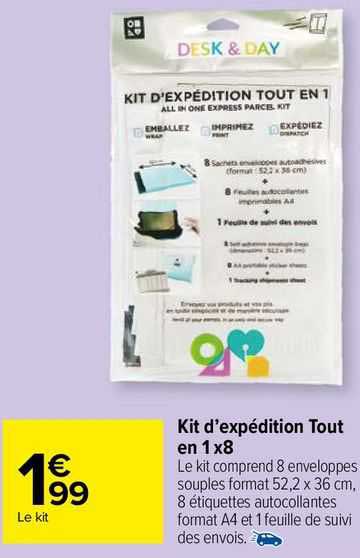 kit d'expédition tout en 1x8