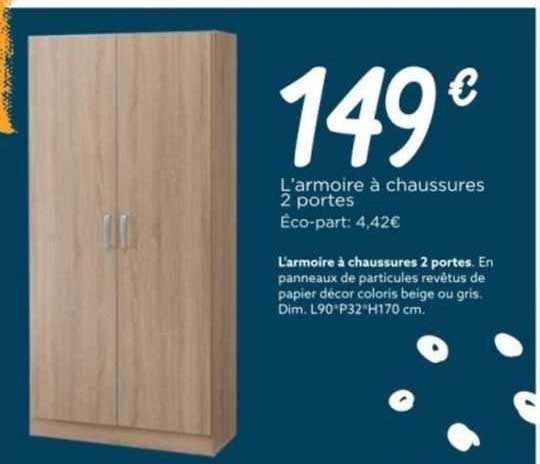 l'armoire à chaussures 2 portes