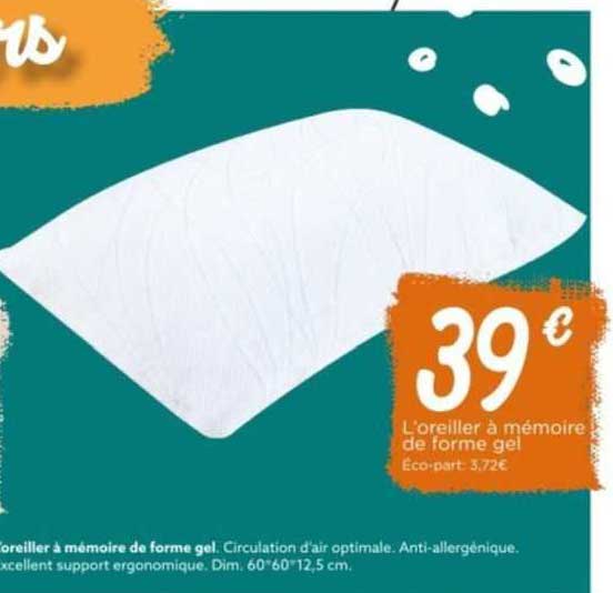 l'oreiller à mémoire de forme gel