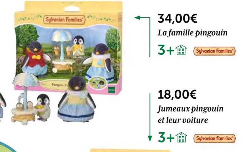 la famille pingouin, jumeaux pingouin et leur voiture