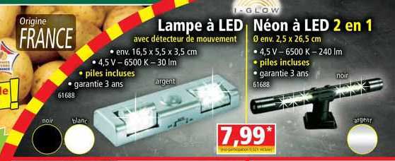 lampe à led avec détecteur de mouvement i-glow, néon à led 2 en 1 i-glow