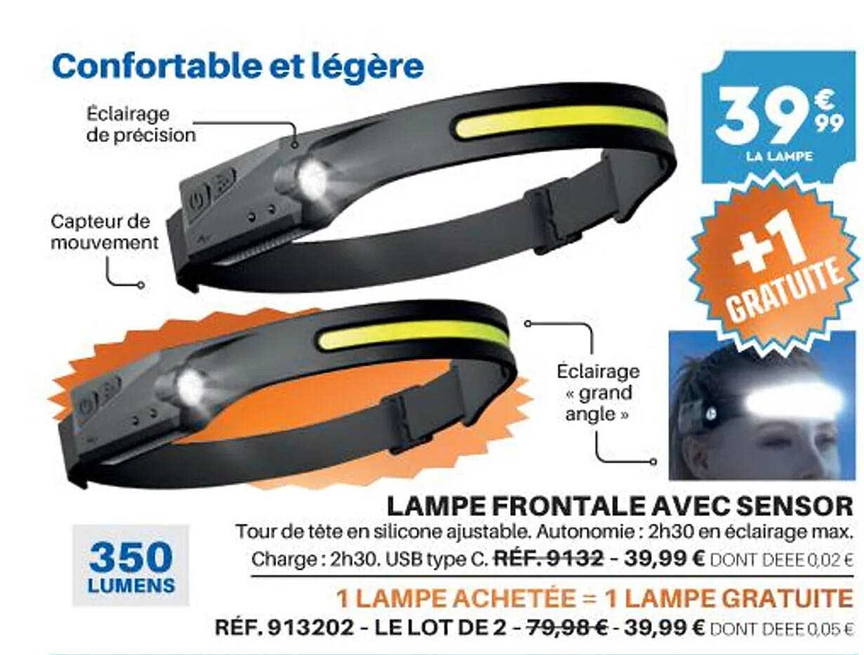 lampe frontale avec sensor