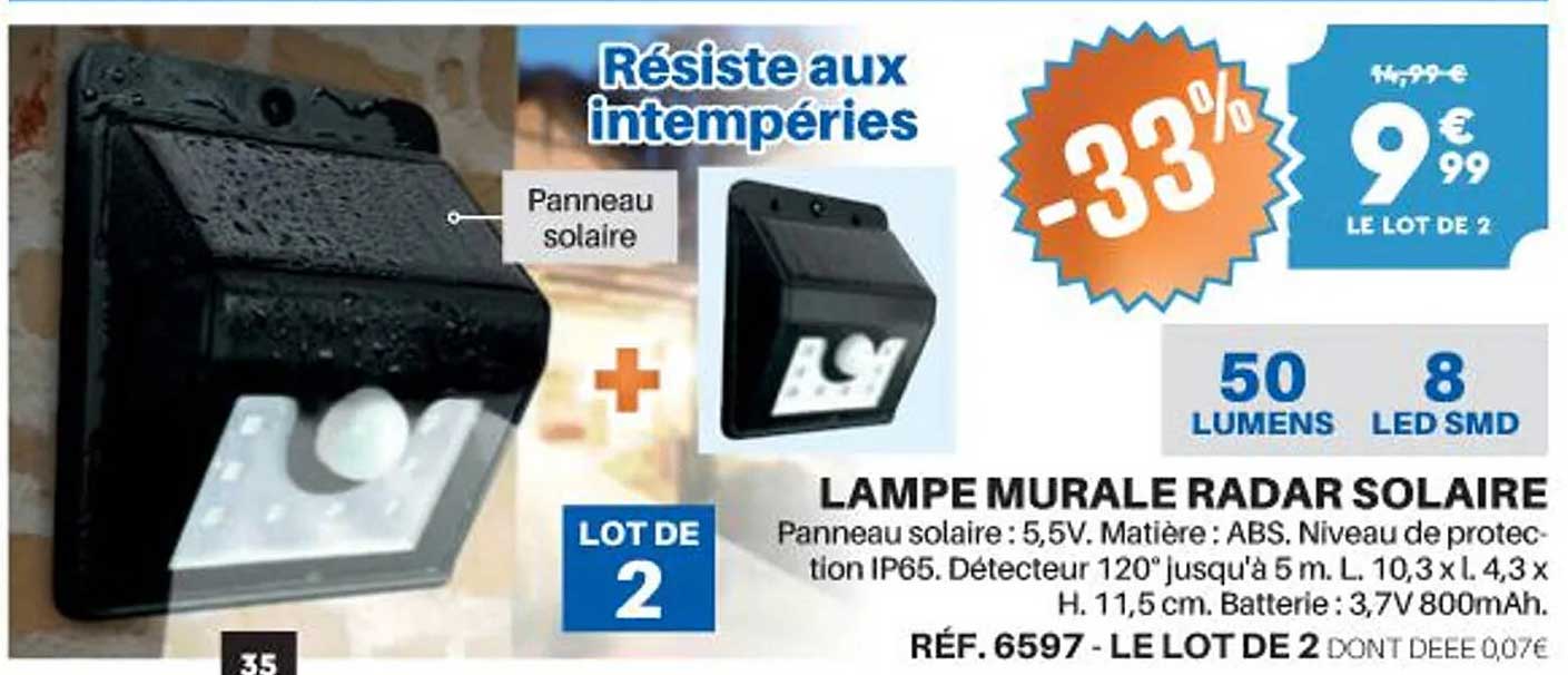 lampe murale radar solaire